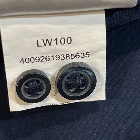 Pearly Vine Shirt Womens XL Navy Button Up 3/4 Sleeve Contrasting Trim Flip Cuff - Picture 8 of 8